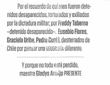 Back of flyer distributed at IGU closing ceremony Escuela Militar Santiago